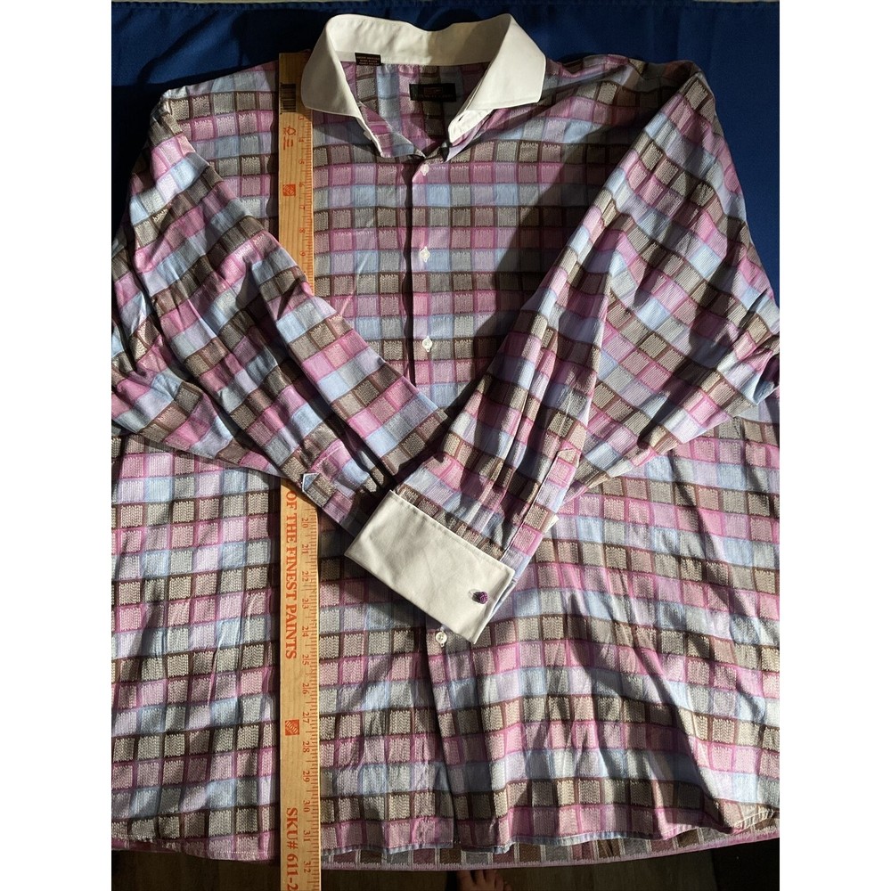 Steven[ Land Mens 19 34/35 Multi Color button down shirt